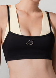 Rhinestone MIA High Support Double-Layered Bra ✦ Midnight Collection